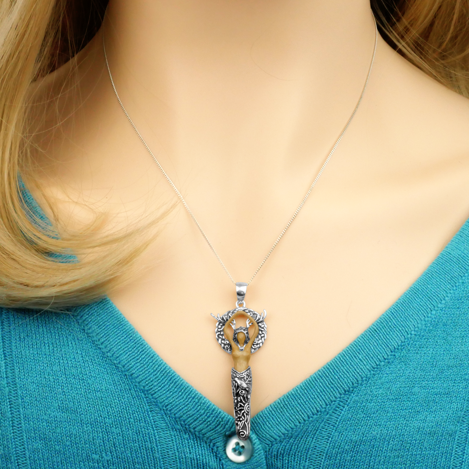 Silver Forest Goddess Pendant