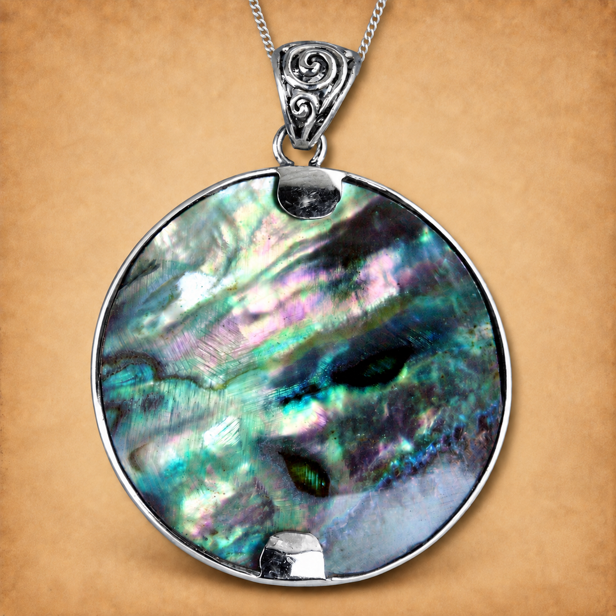 Silver Midnight Raven Pendant