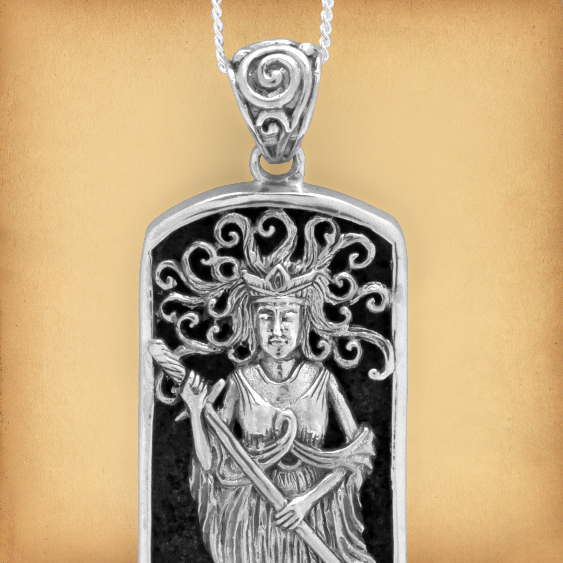 Sterling Silver Lady of the Lake Pendant – Keeper of Excalibur Sterling Silver Lady of the Lake Pendant – Keeper of Excalibur