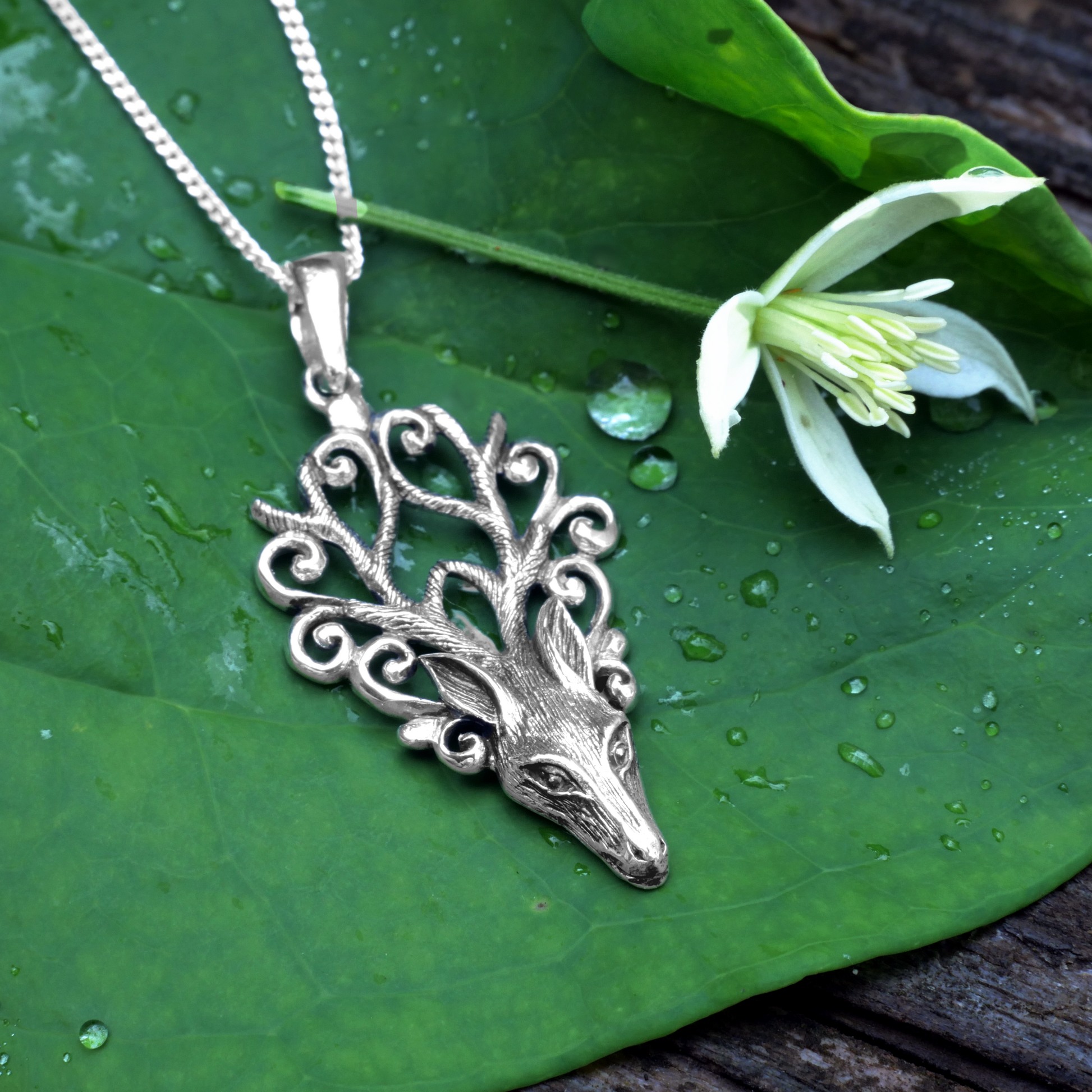 Silver Stag's Head Pendant