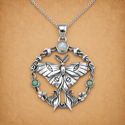 Silver Luna Moth Pendant