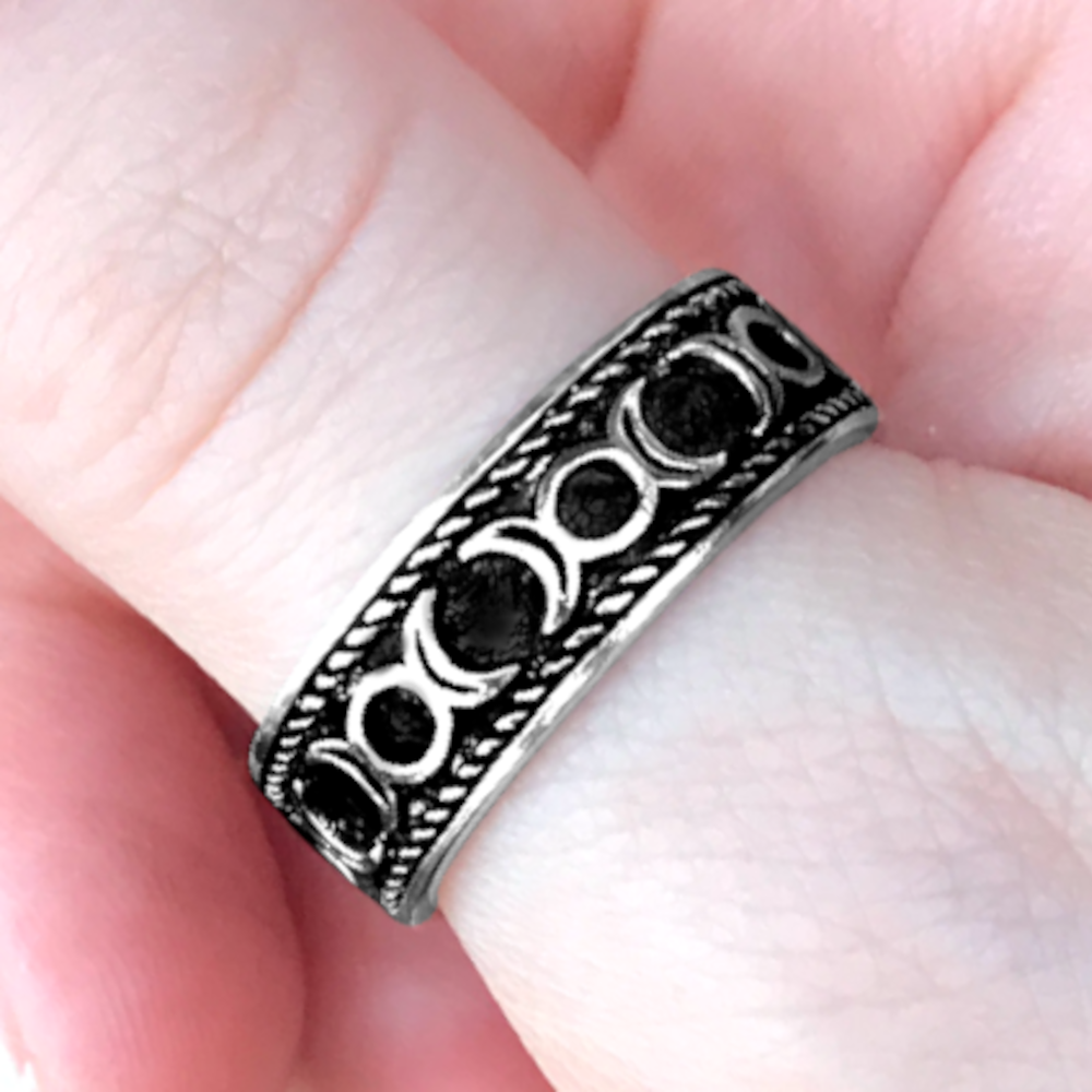 Silver Triple Moon Ring