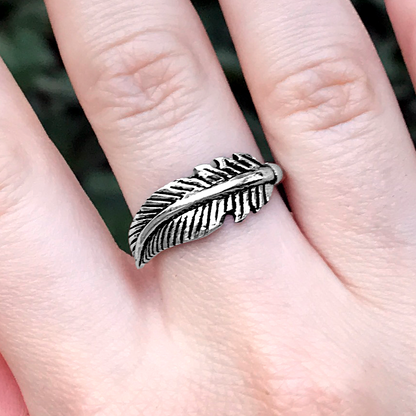 Silver Feather Ring