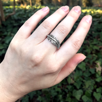 Silver Feather Ring