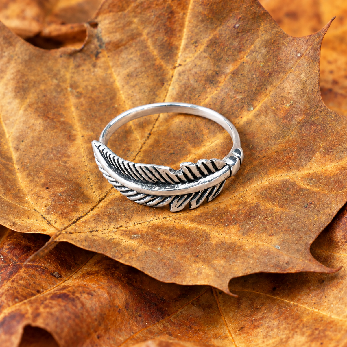 Silver Feather Ring