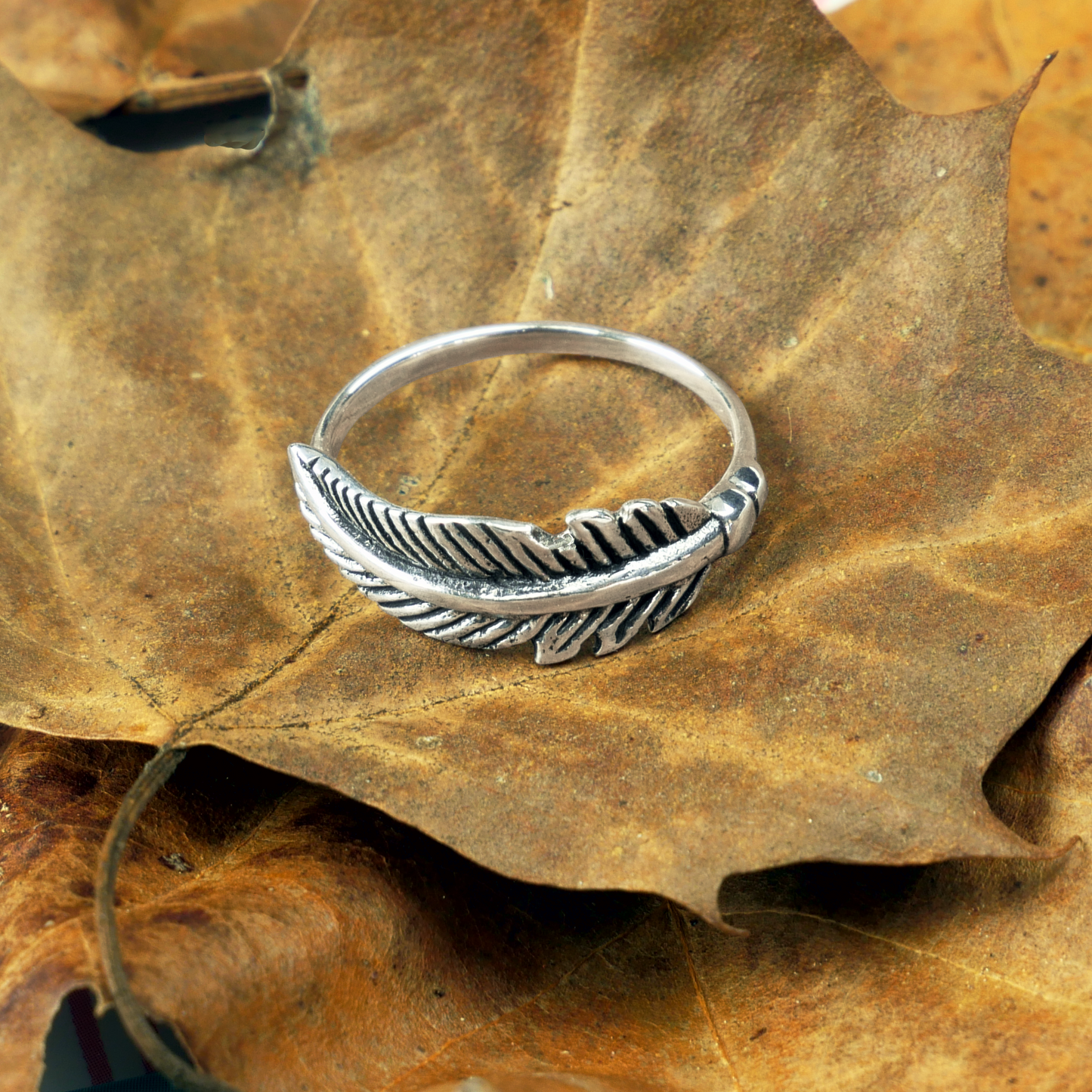 Silver Feather Ring