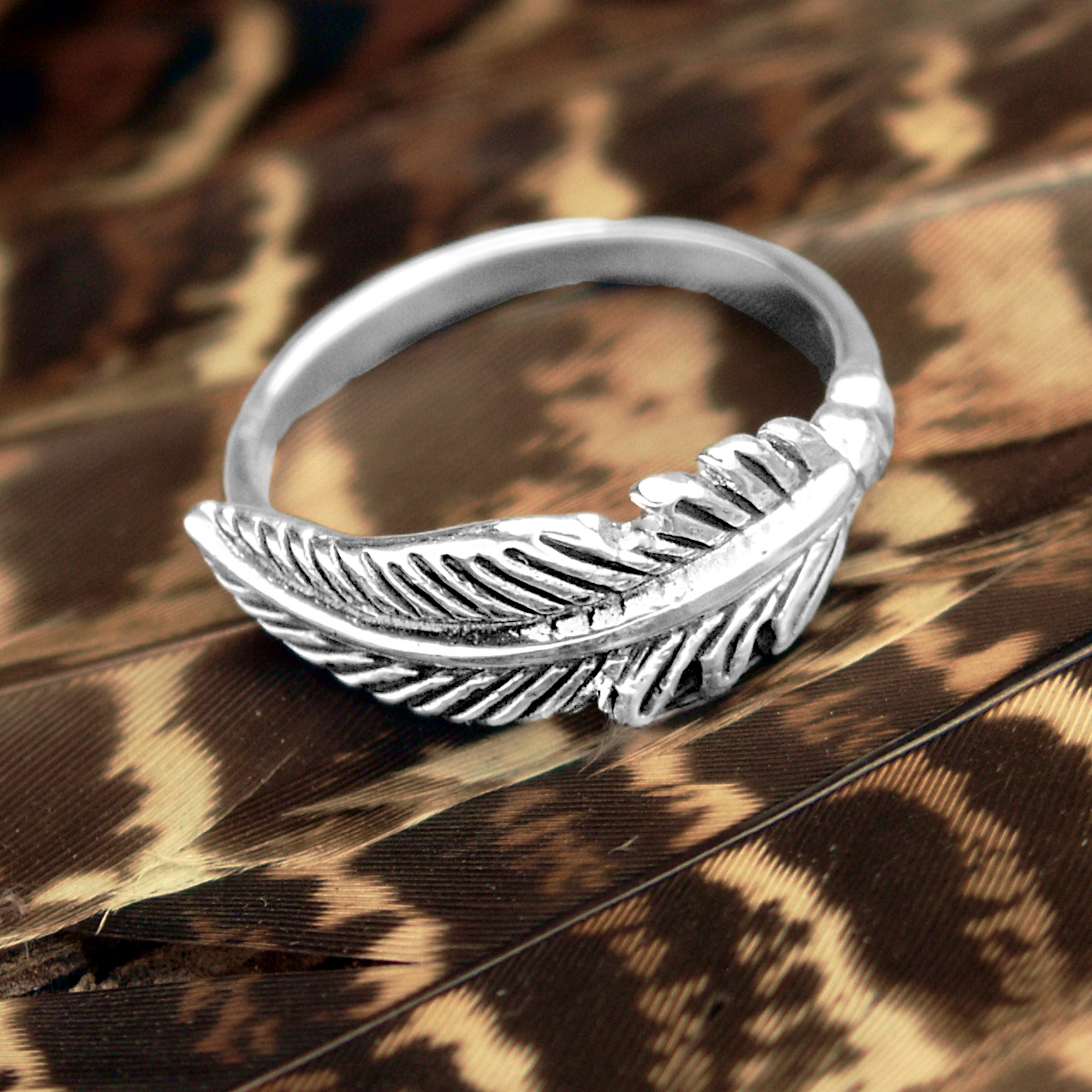 Silver Feather Ring