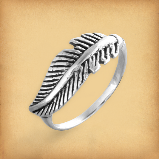 Silver Feather Ring