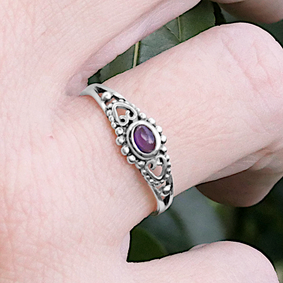 Silver Victorian Amethyst Ring