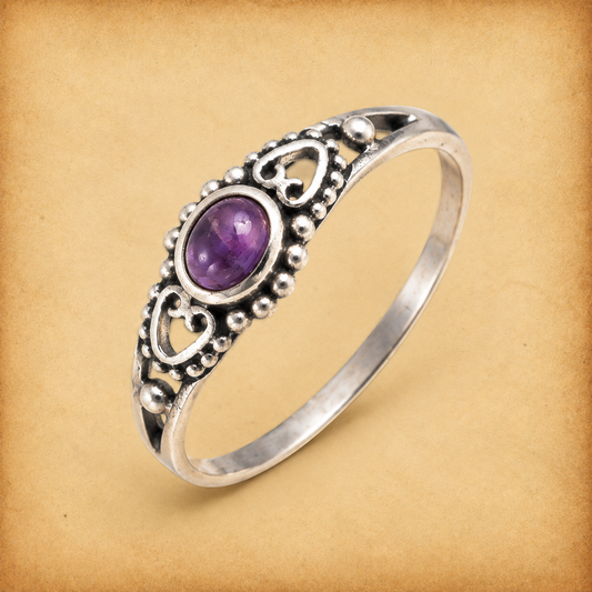 Silver Victorian Amethyst Ring
