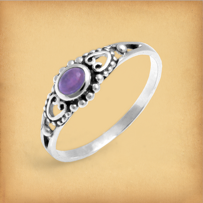 Silver Victorian Amethyst Ring
