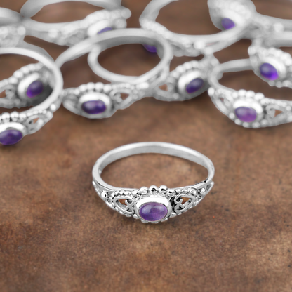 Silver Victorian Amethyst Ring