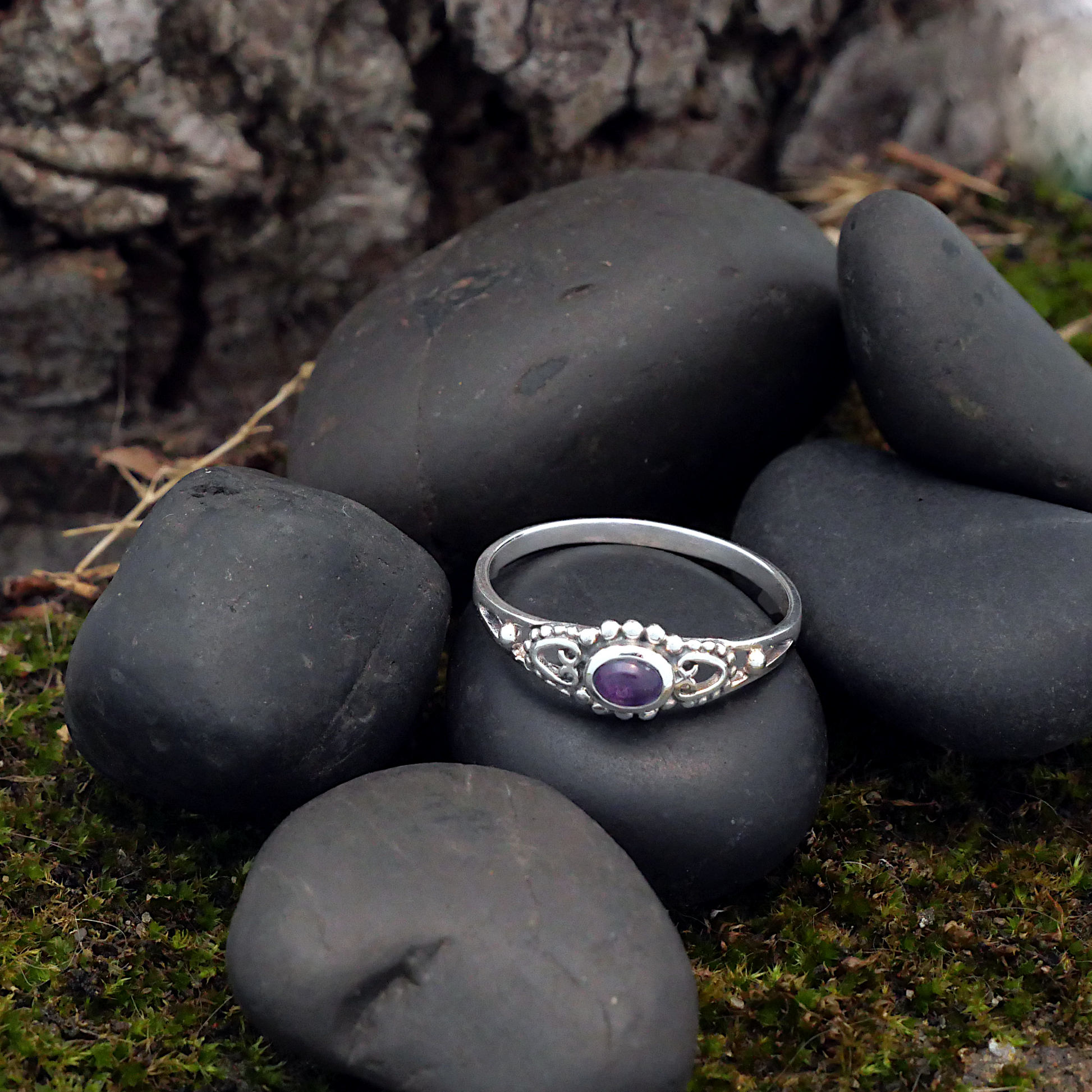 Silver Victorian Amethyst Ring