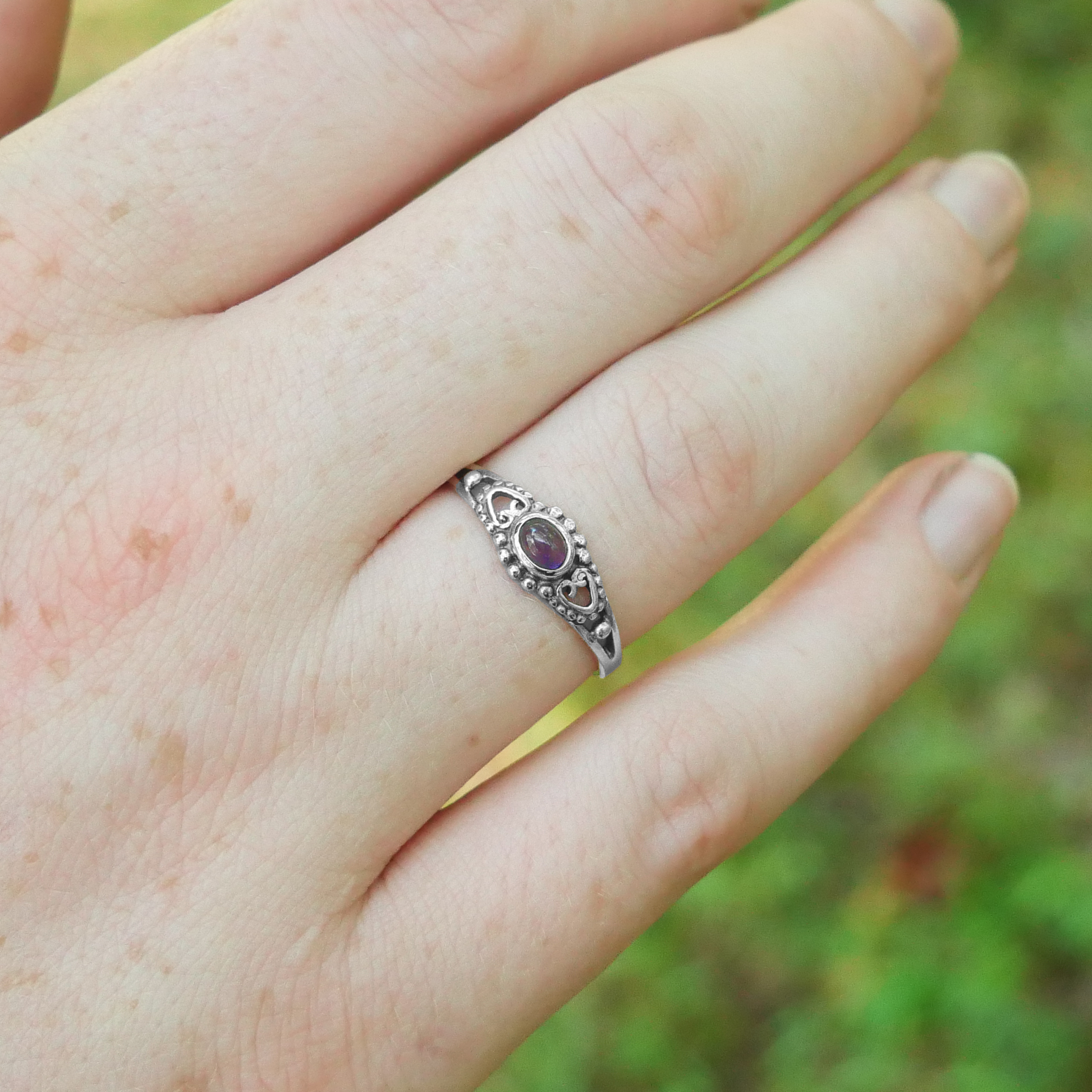 Silver Victorian Amethyst Ring