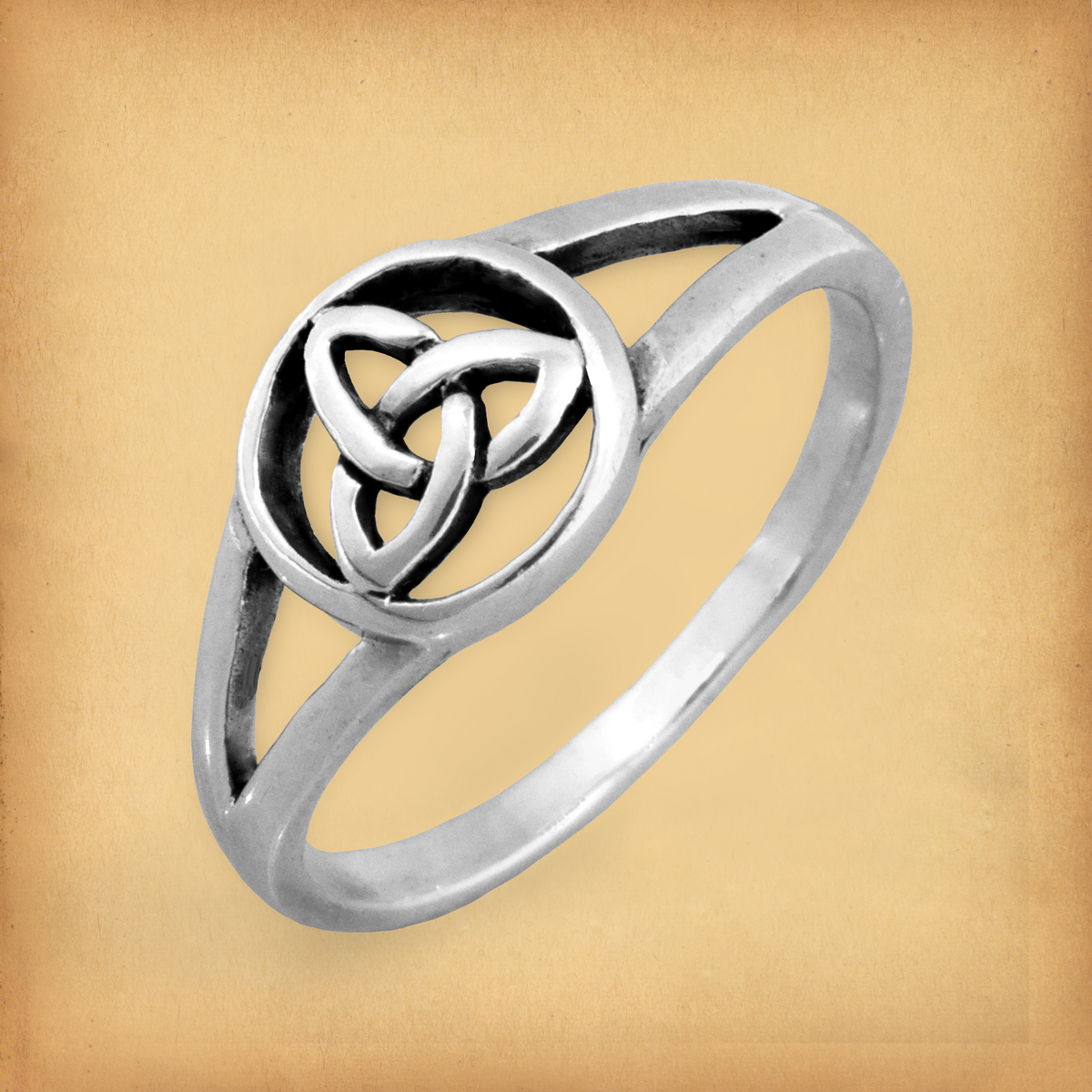 Sterling Silver Triquetra Ring – Celtic Trinity Knot Design