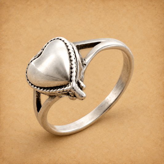 Silver Heart Poison Ring