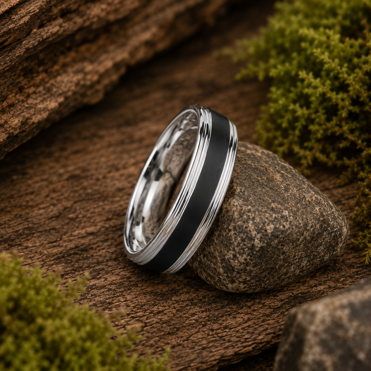 Steel Black Center Band