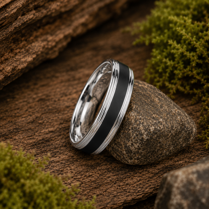 Steel Black Center Band