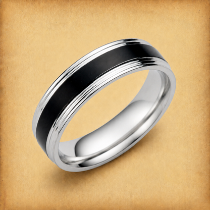 Steel Black Center Band