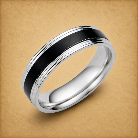 Steel Black Center Band