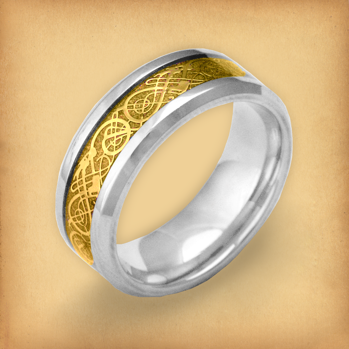Golden Viking Dragons Ring