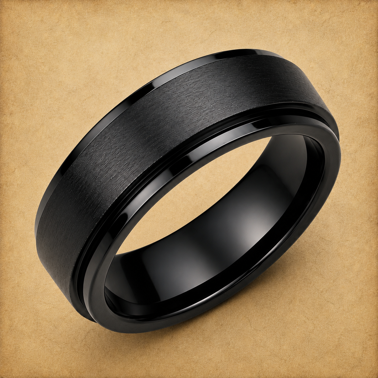 Steel Black Spinner Band