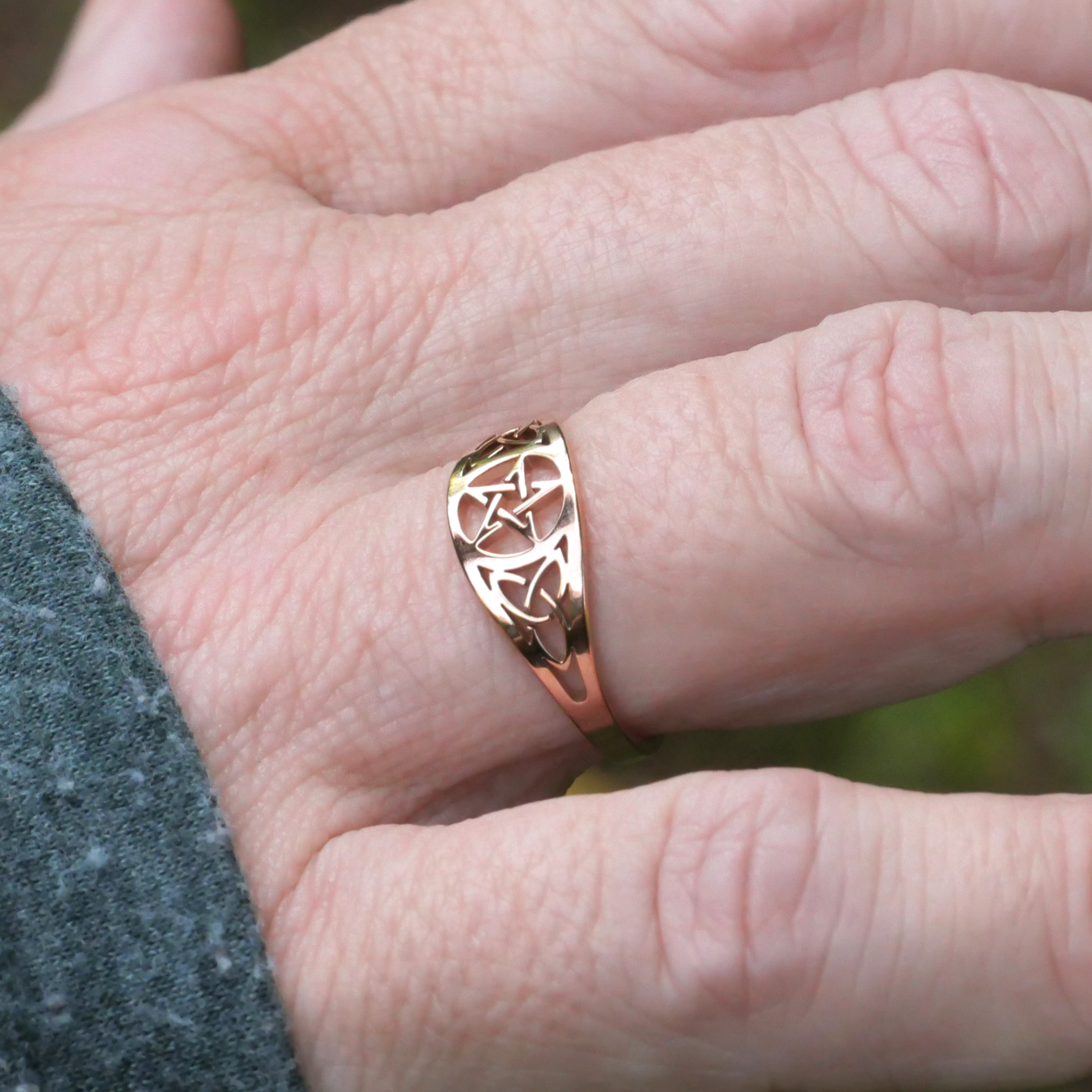 Gold-tone Celtic Pentacle Ring