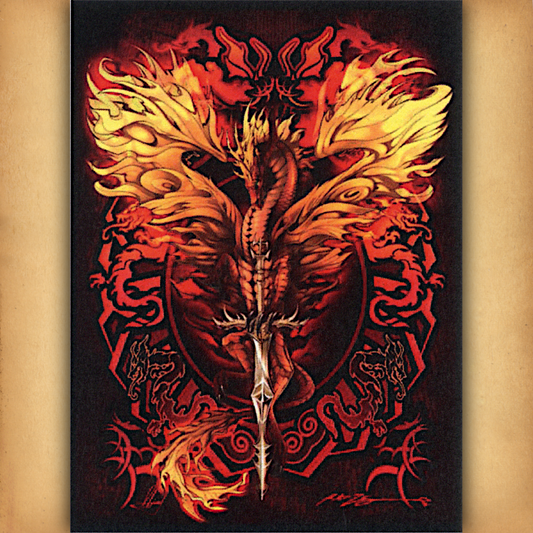 Flame Blade Dragon Cross Stitch Pattern