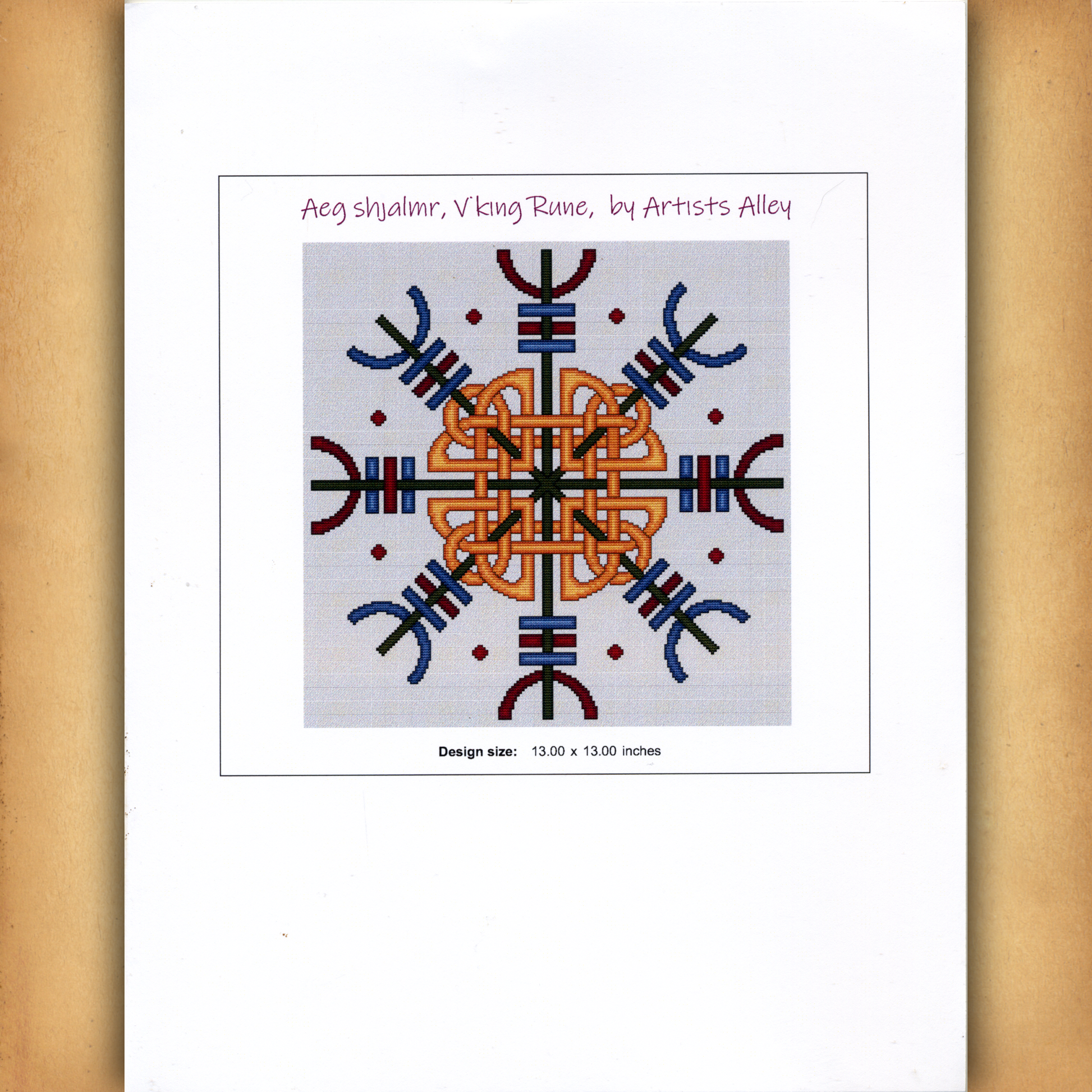 Aegishjalmr, Viking Rune Cross Stitch Pattern