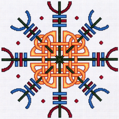 Aegishjalmr, Viking Rune Cross Stitch Pattern