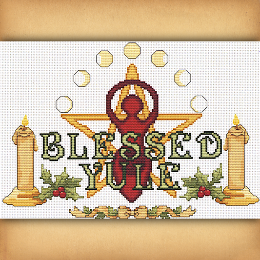 Blessed Yule Cross Stitch Pattern