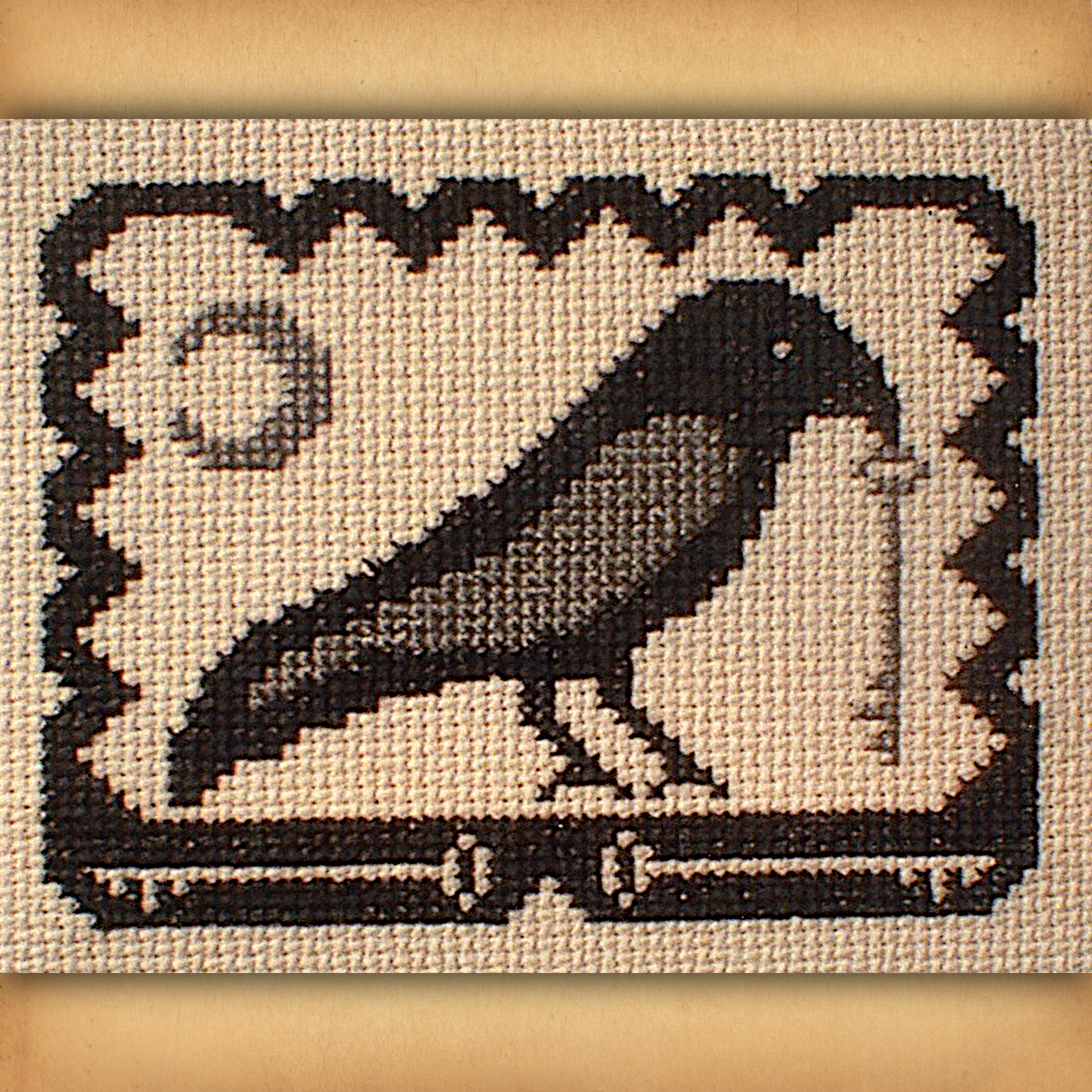 Olde Crow Cross Stitch Pattern – Witchy Raven with Key and Moon