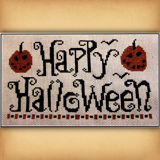 "Happy Halloween" Cross Stitch Pattern