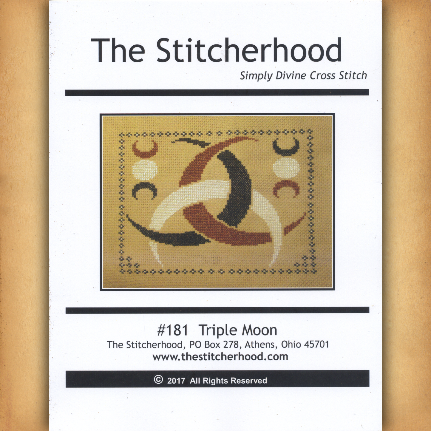 Triple Moon Cross Stitch Pattern