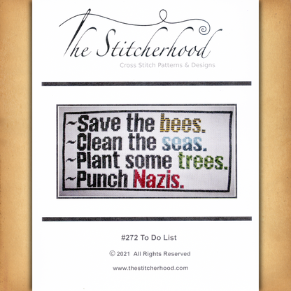 To Do List Cross Stitch Pattern