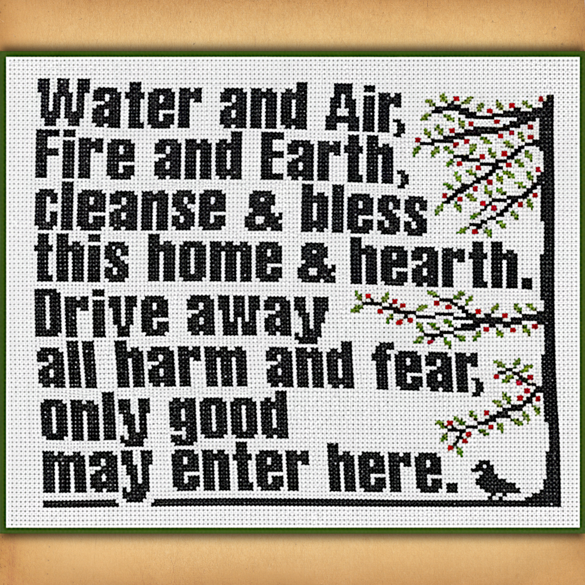 Elemental House Blessing Cross Stitch Pattern