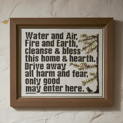 Elemental House Blessing Cross Stitch Pattern