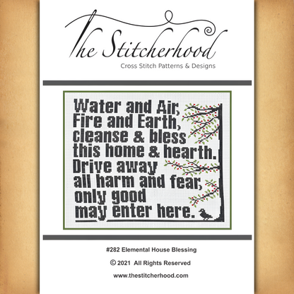Elemental House Blessing Cross Stitch Pattern