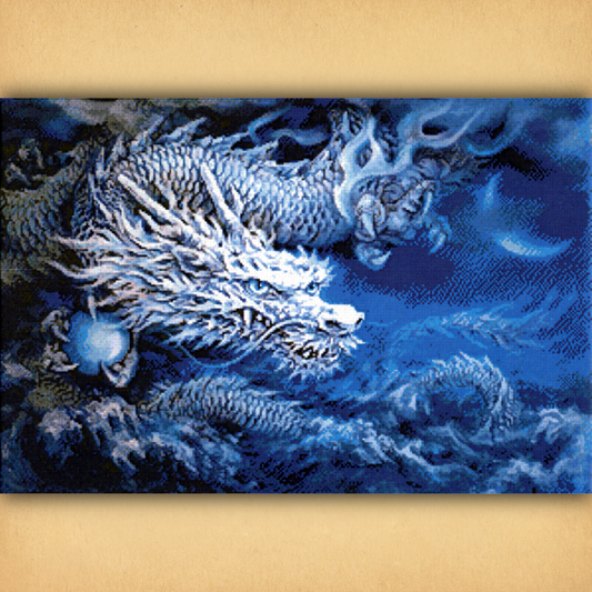 White Dragon Cross Stitch Pattern