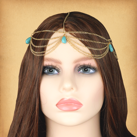 Turquoise Teardrop Fantasy Headpiece