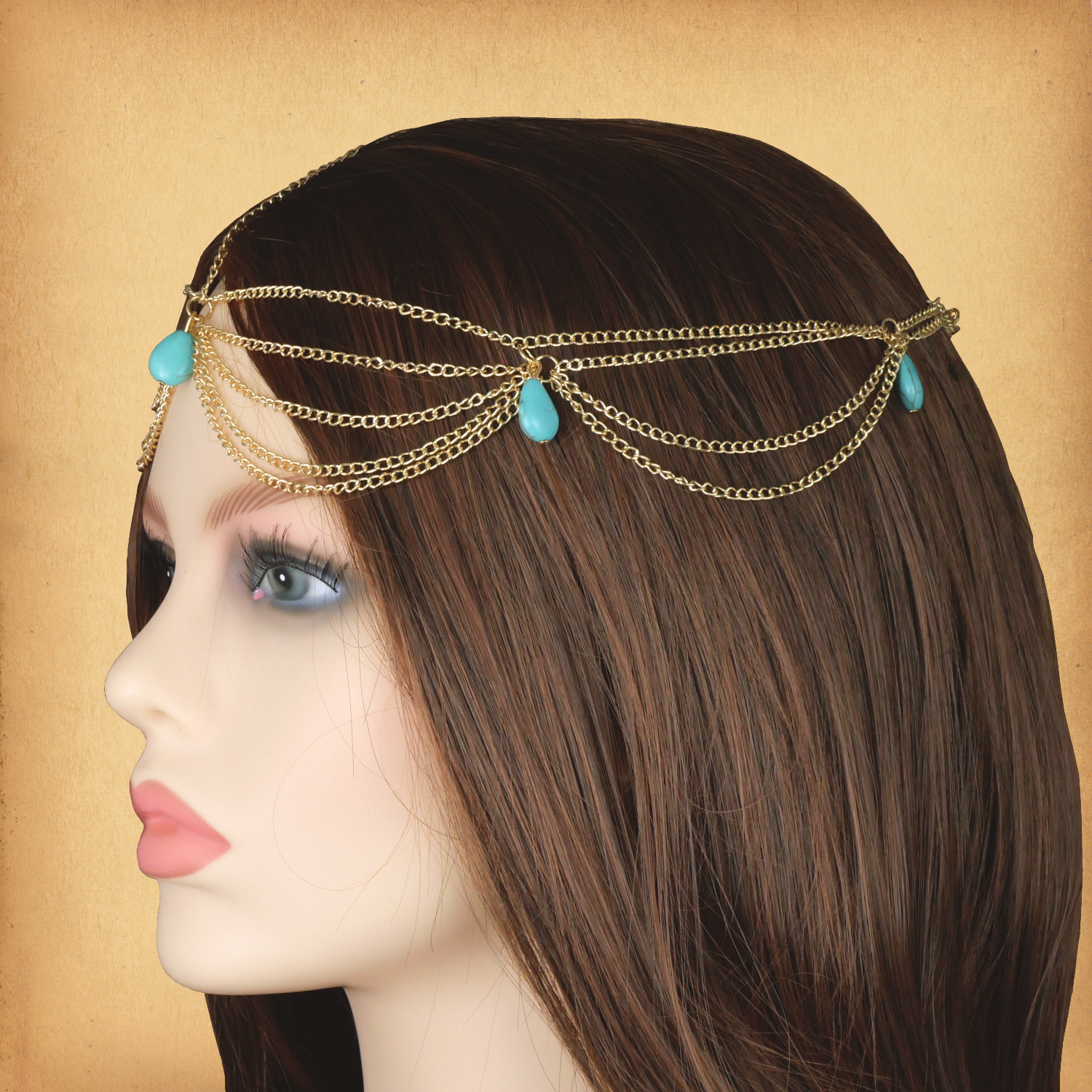 Turquoise Teardrop Fantasy Headpiece