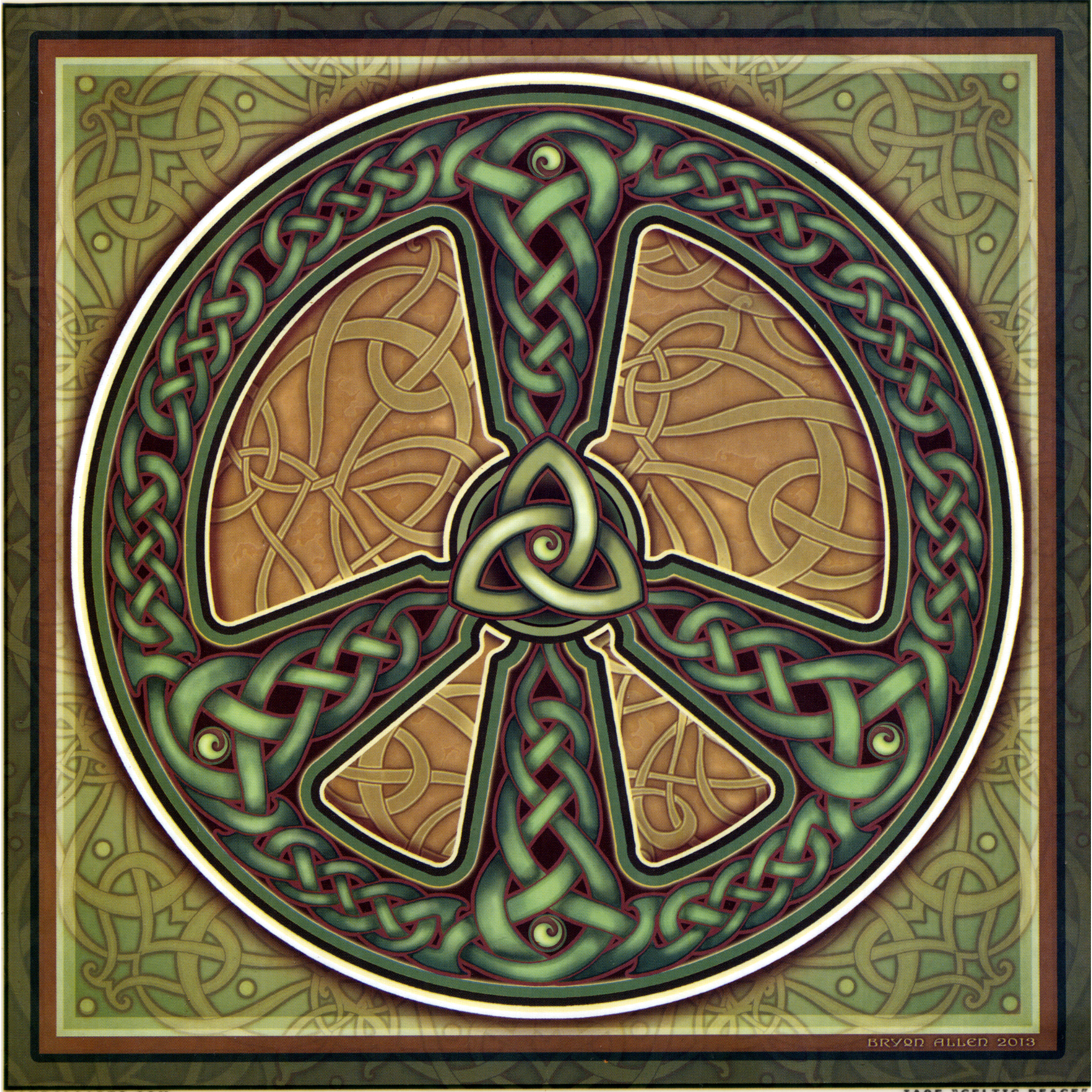 Celtic Peace Illumination Art – Celtic Knot Symbol Window Cling