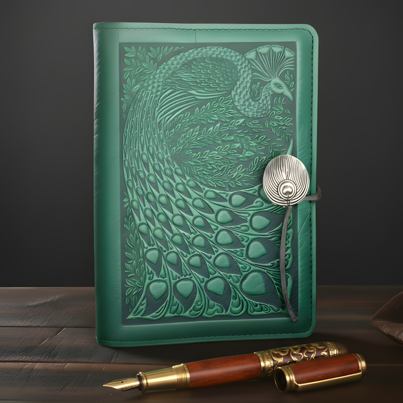 Peacock Leather Journal