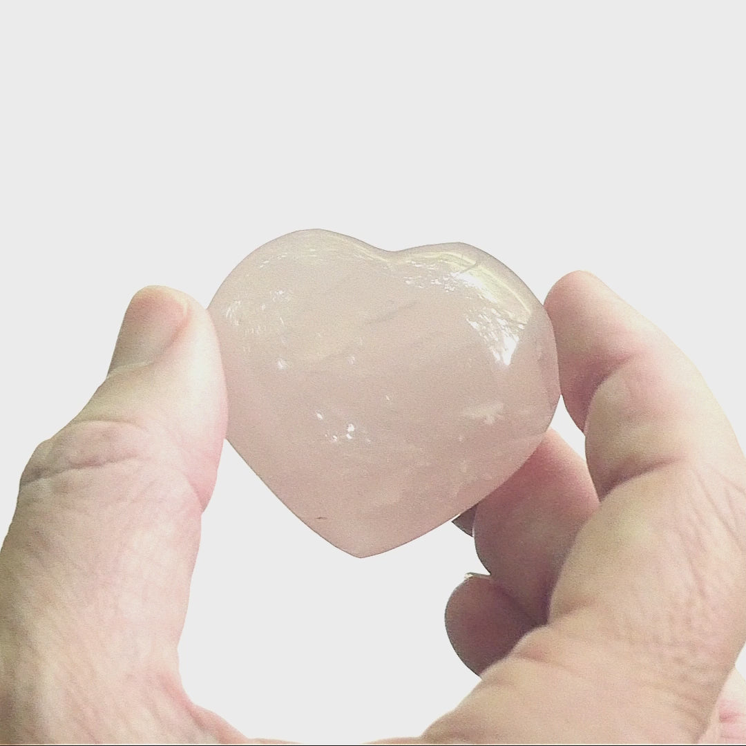 Rose Quartz Heart Palm Stone