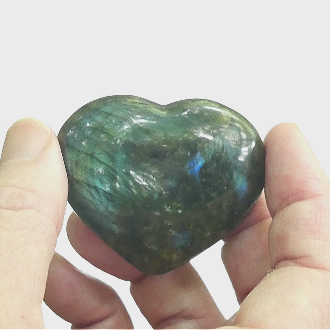 Labradorite Heart Palm Stone