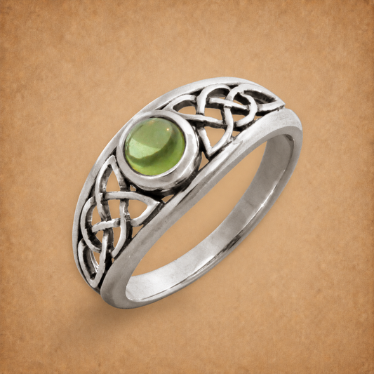 Silver Celtic Peridot Ring