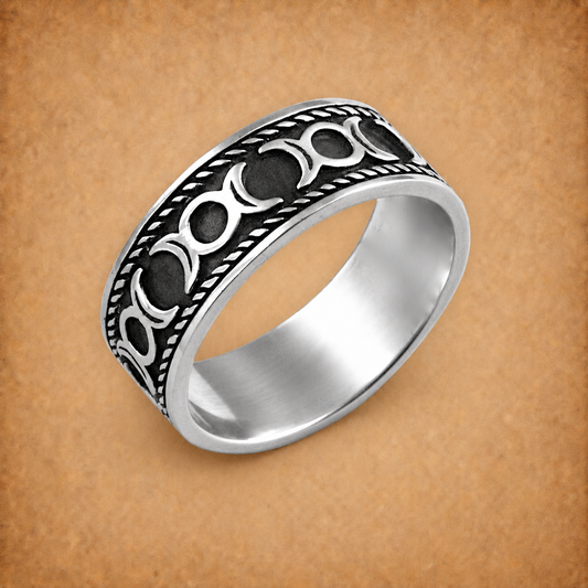 Silver Triple Moon Ring