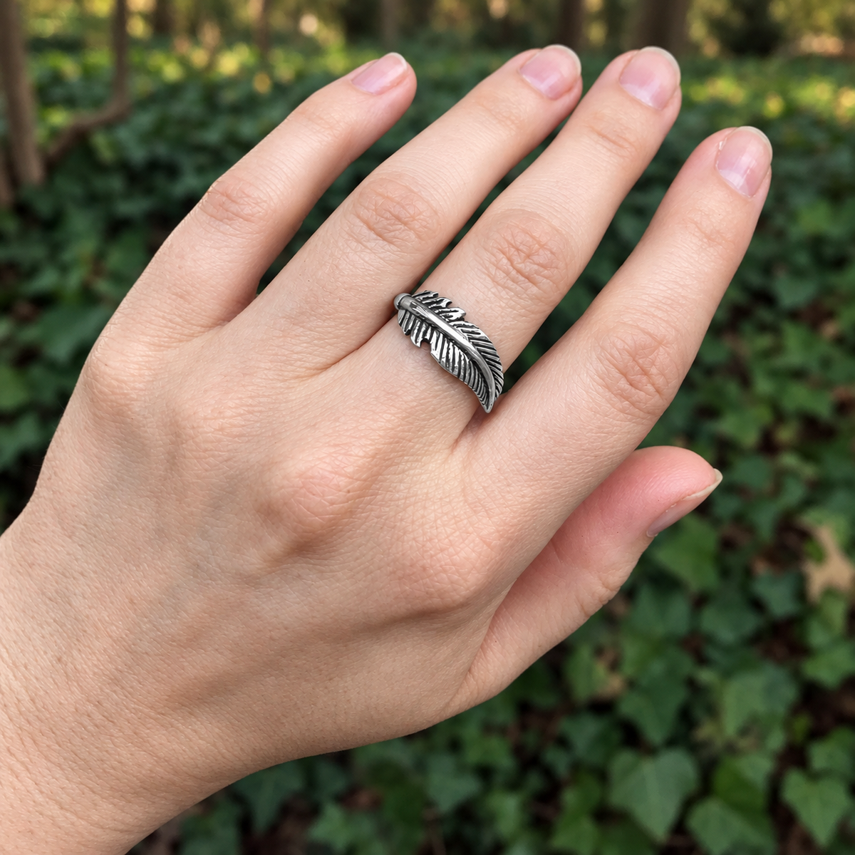 Silver Feather Ring