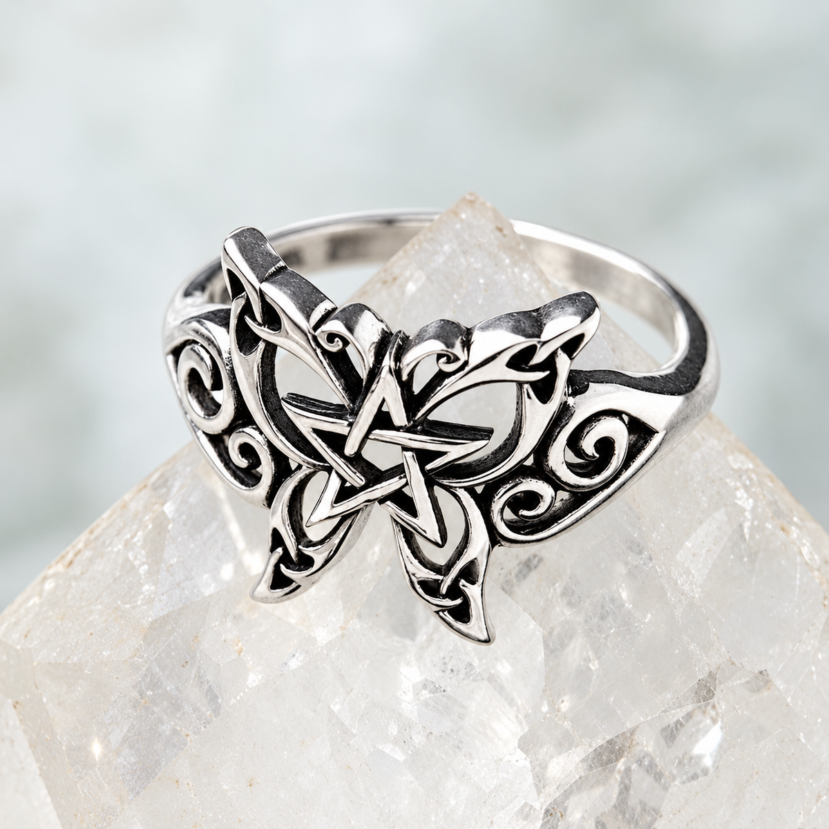 Silver Celtic Butterfly Ring