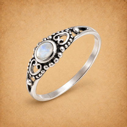 Silver Victorian Moonstone Ring